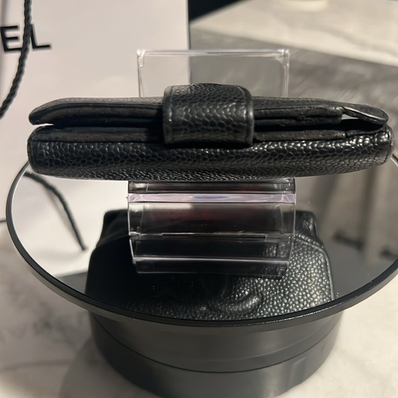 AUTHENTIC CHANEL CAVAIR LEATHER BIFOLD COMPACT WALLET BUNDLE - Picture 7 of 14